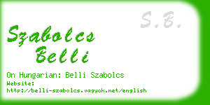 szabolcs belli business card